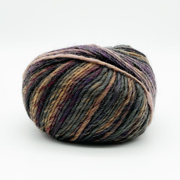 Miękka włóczka Country merino 100% premium ciepła 50g zielono-fioletowa