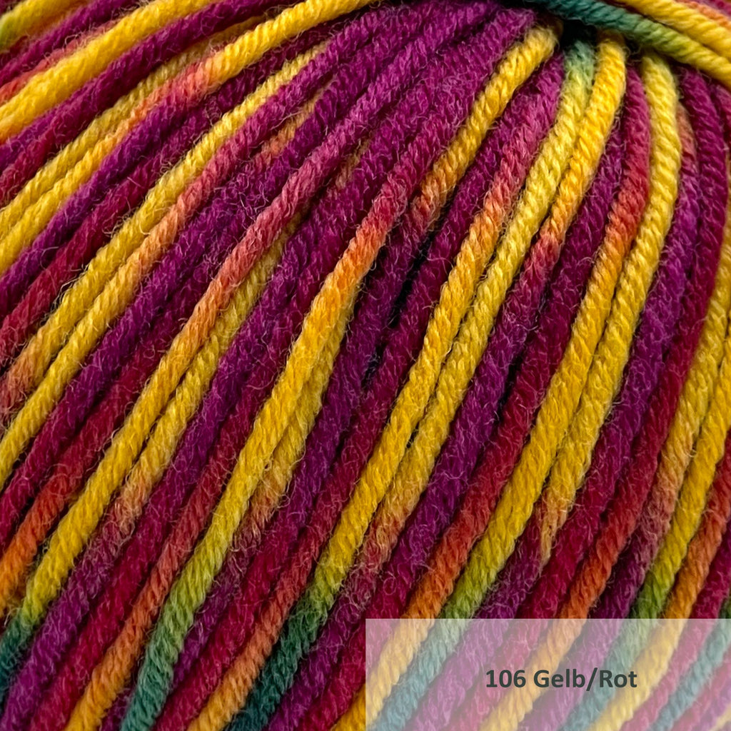 Premium merino print do swetra miękka włóczka 120m żółto-fioletowy