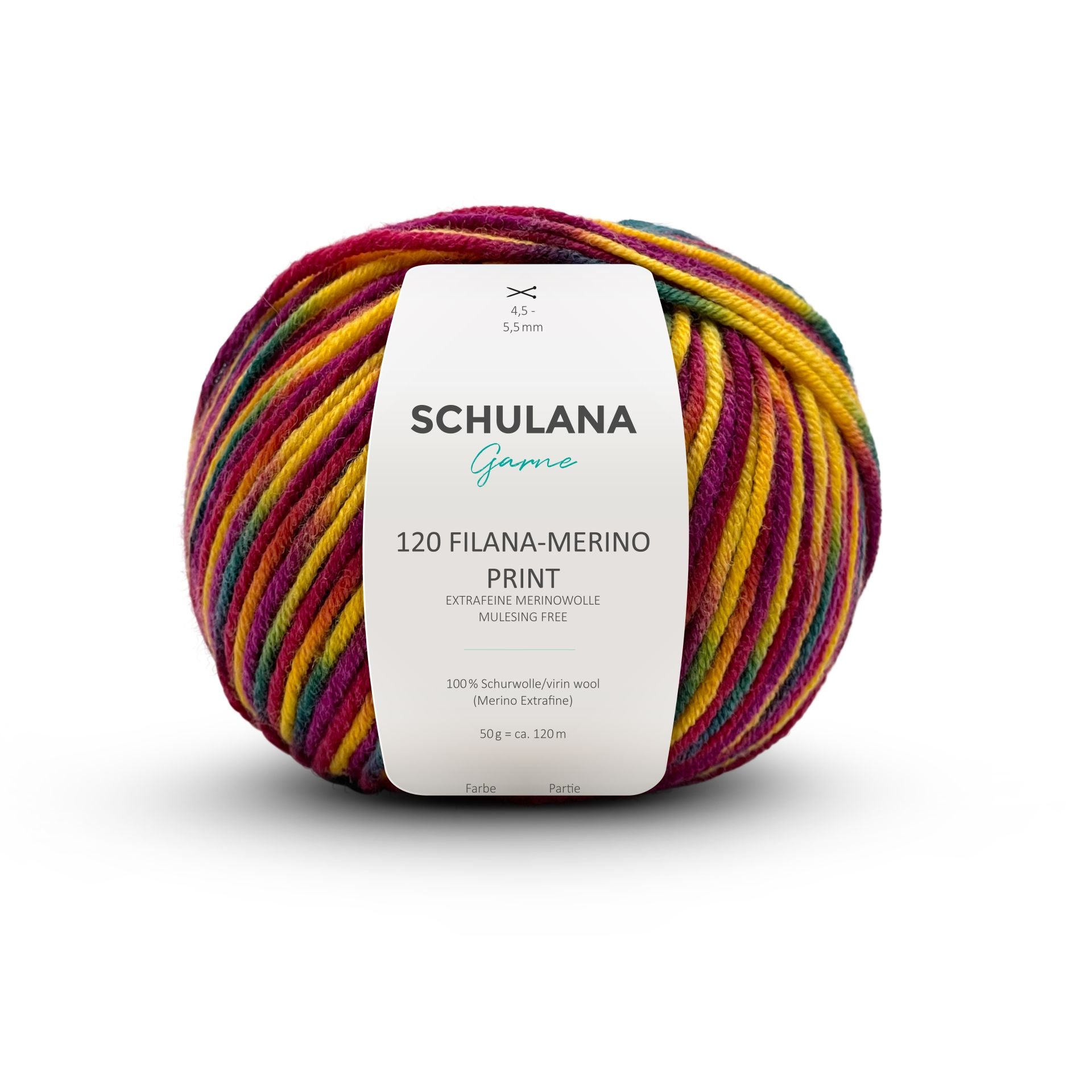 Miękka włóczka Filana-Merino Print premium merino 100% 50g żółto-fioletowy