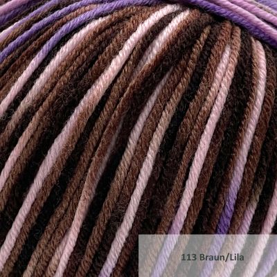 Premium merino print do swetra miękka włóczka 120m brązowo-fioletowy