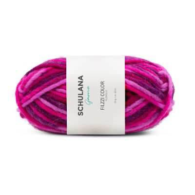 Miękka włóczka Filzzi Color premium merino 100% 50g różowo-jagodowy kolor 