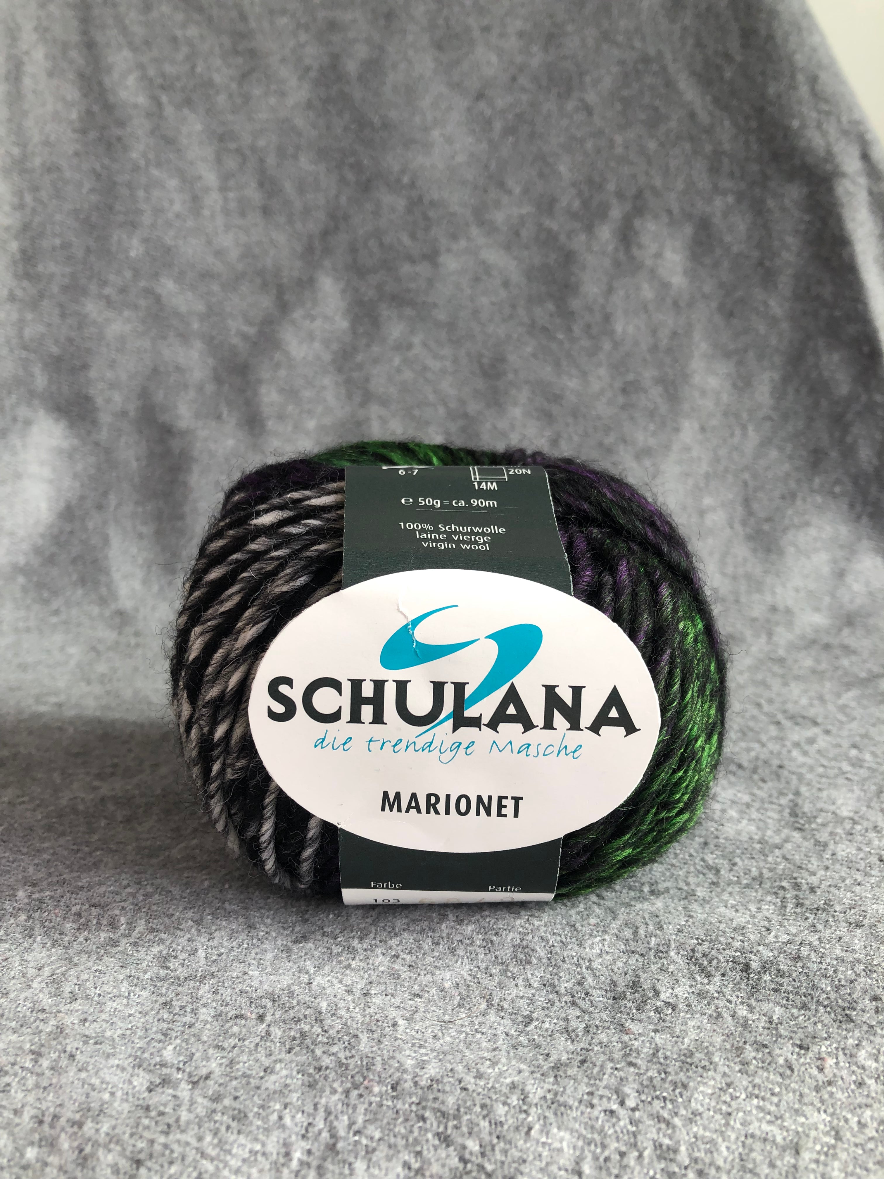 Premium marionet do czapek unikalny print Zielono-czarno-fioletowy