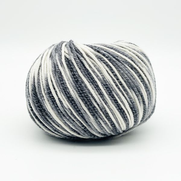 Premium merino-cotton do ubranek niemowląt Szaro-biały